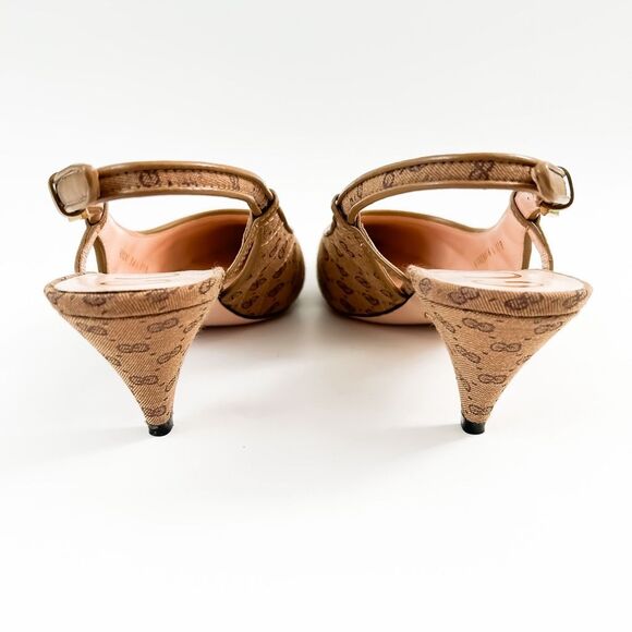 Gucci GG Monogram Slingback Heels Chevron Quilted Mignon Size 36.5, 6.5 - Picture 5 of 12